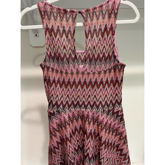 Candie's Women's Knit 70's‎ 90's Dress Colorful Sleeveless V Neck Size Medium - Picture 7 of 8